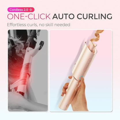 TYMO CurlGo Cordless Automatic Curling Iron – 1” Rechargeable Rotating Wand for Effortless Salon-Quality Beach Waves Anywhere
