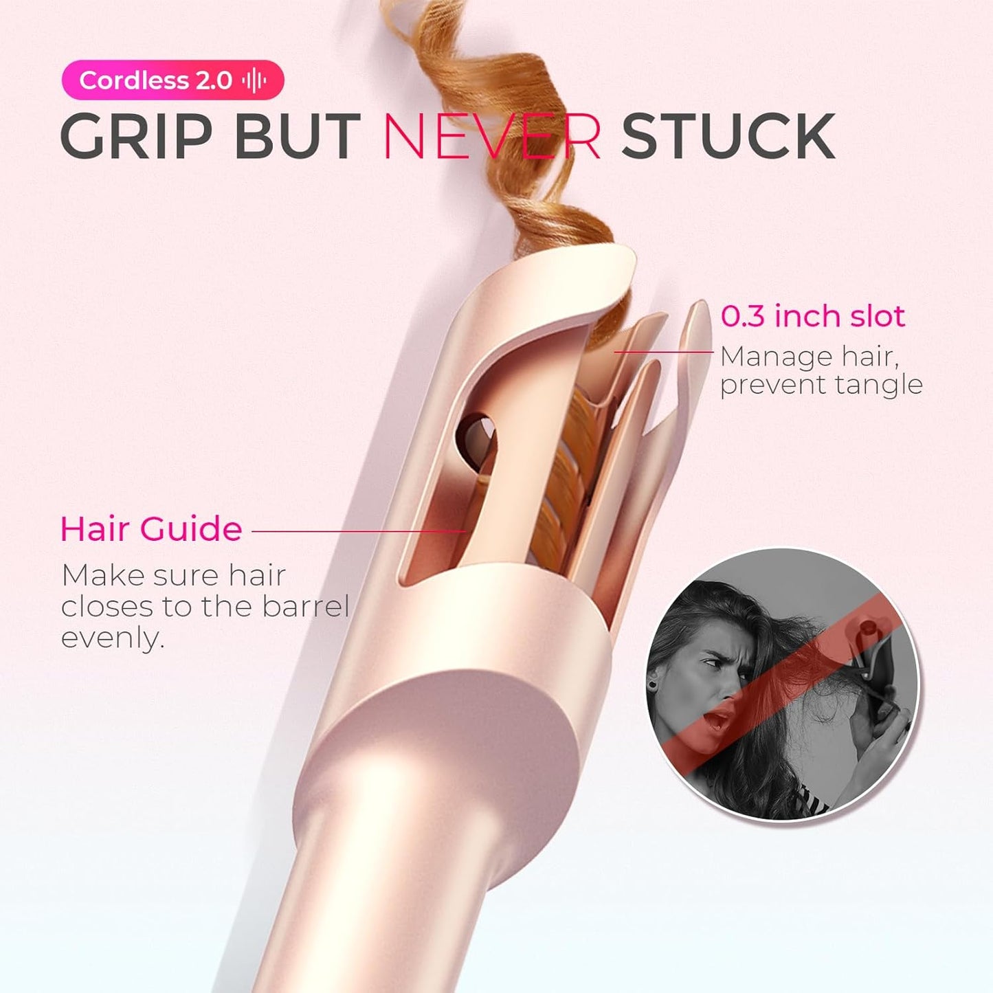 TYMO CurlGo Cordless Automatic Curling Iron – 1” Rechargeable Rotating Wand for Effortless Salon-Quality Beach Waves Anywhere