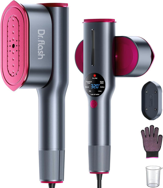 2-In-1 Steamer & Iron for Clothes,15S Fast Heat-Up 1200W Portable Handheld Garment Steamer,Travel Size with Large Ceramic Heat Panel,Quick Wrinkle Removal,110V-120V